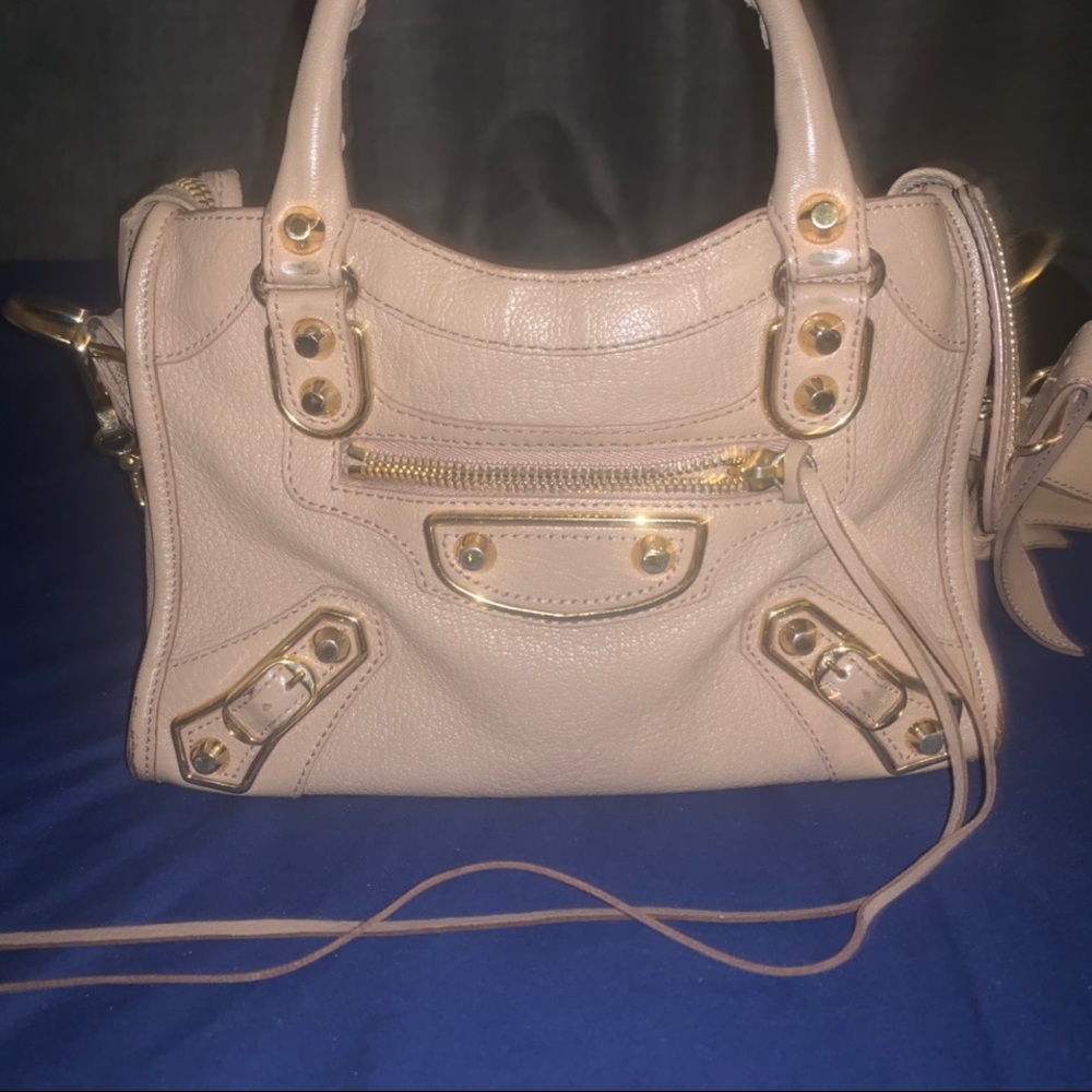 Balenciaga mini city bag nude